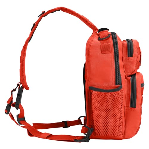 Image of Rover Sling Pack Tactical Shoulder Sling Bag Backpack with Bottle Holder Crossbody Chest Bag, Orange