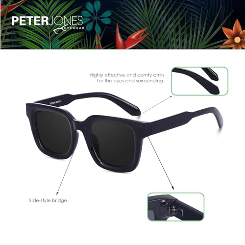 Image of Peter Jones Unisex Large Square UV /UB Protected Sunglasses (3803)