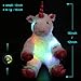 WEWILL 16'' Giant Light up Unicorn Soft Plush Toy Glow LED Stuffed Animal Nightlight Companion Valentines Birthday for Kids Girls