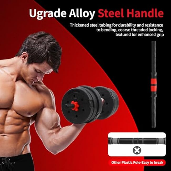 Adjustable Weights Dumbbells Set, Non-Rolling Adjustable Dumbbell Set, Free Weights Dumbbells Set Hexagon, Weights Set for Home Gym, 44 Lbs