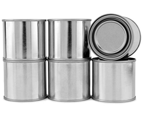 Cornucopia Metal Paint Cans with Lids (1/4 Pint Size, 6-Pack), Empty Unlined Quarter
