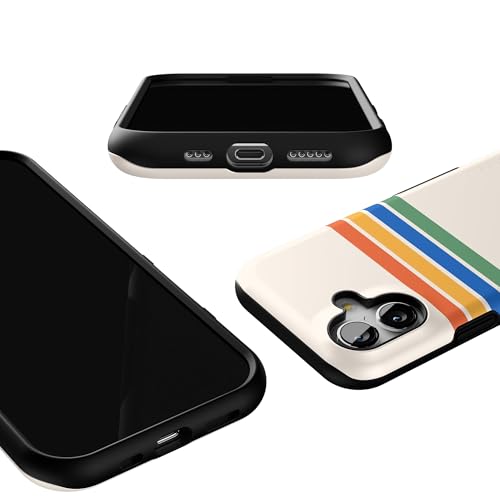 Coque iPhone 17 Casely Totally Groovy à rayures arc-en-ciel compatible MagSafe - 3