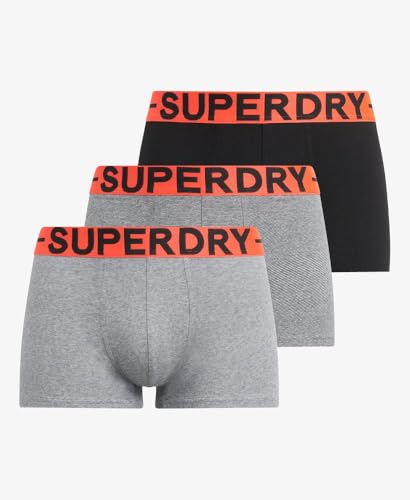Superdry Para Hombre. M3110450B Set 3 BóXers Lisos Gris, Negro (Xl), Homewear, AlgodóN - 8