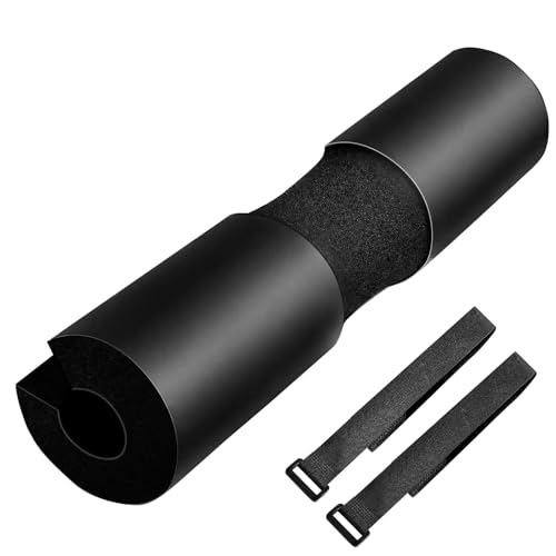SUNNYNEST Barbell Squat Pad & Hip Thrust Pad Thick 1.3in High-Density Foam Olympic Barbell Cover Anti-Slip & Waterproof Comfortable Cushion for Hips Neck & Shoulders Ideal for Squats (Black)