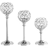 Set di 3 candelabri elettroplaccati in cristallo, per cerimonia nuziale, decorazione di interni di hotel, decorazione per la casa (argento)