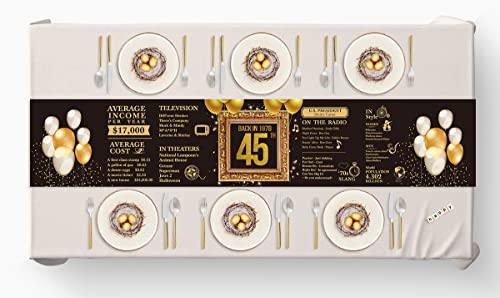 45Th Birthday Table Runner Back In 1978 Table Runners 45 Years Old Kitchen Dining Table Runner 72 Inches Long Black And Gold Birthday Anniversary Wedding Party Table Decoration #TOP11