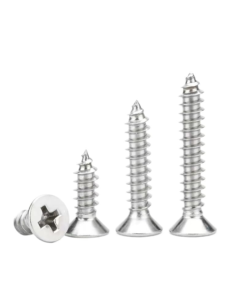 Stainless Steel Phillips Countersunk Self Tapping Screws, M2 M2.3 M2.5 M3 Wood Screws Fasteners for Woodworking Furniture Construction (500,M3x50mm)