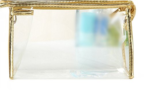 Preisvergleich Produktbild daliuing Wasserdichter PVC-Kulturbeutel transparent Make-up Handtasche Clutch Beutel Aufbewahrung Kosmetiktasche für Reisen Outdoor gold gold 22.5x14x7CM