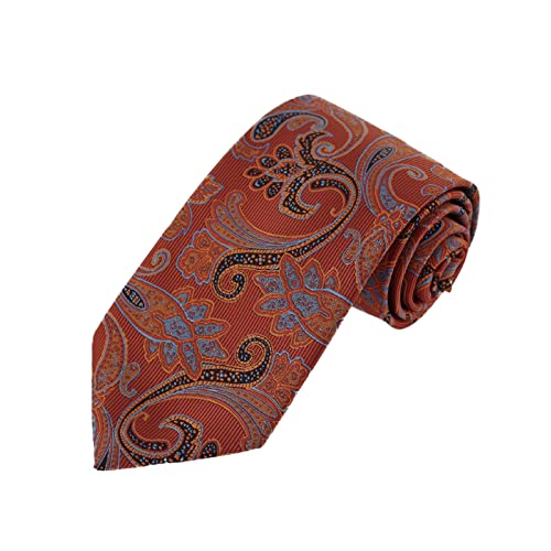 Epoint X Long-Ties For Mens Orange Paislry Extra Long-Neckties Woven Silk Wrinkle-Free Musical Band Entering A Company EAGB0117 Orange Red,Light Steel Blue,Black