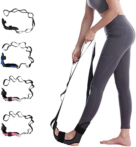 Lushnessu Multi-functional Foot Stretching Strap for Relieving Plantar Fasciitis, Achilles Tendonitis, and Leg Muscle Pain, Suitable for Dancers, Fitness, and Yoga Enthusiasts(black)