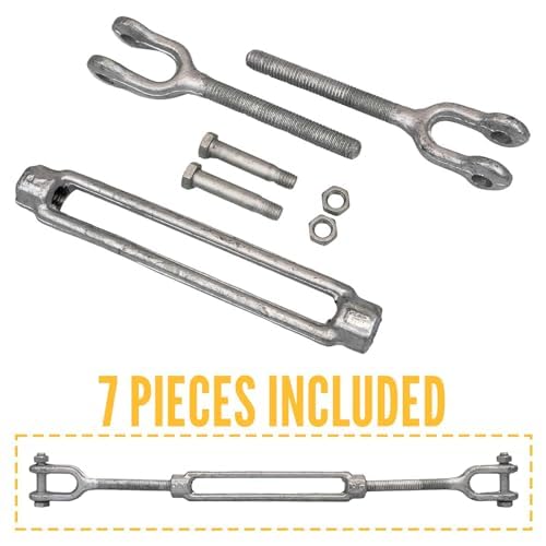 Tensor de acero galvanizado Quijada 1/4 x 4 pulg, 4 piezas miniatura 7