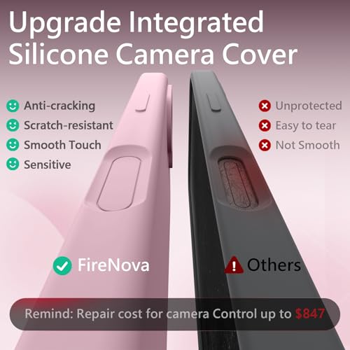 Image of FireNova Magnetic for iPhone 17 Case, Compatible with MagSafe, [Integrated Silicone Camera Control Button] [Camera Protection] Anti-Scratch Microfiber Lining Phone Case, 6.3 inch, Chalk Pink