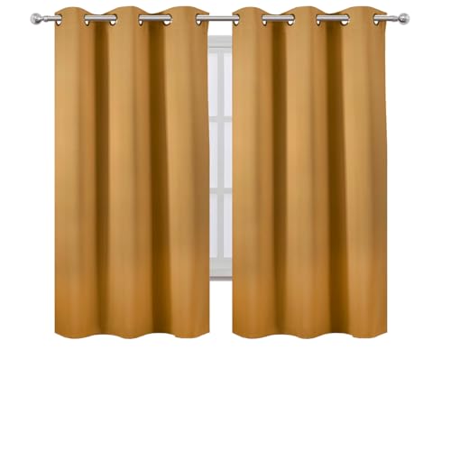 Image of LEMOMO Blackout Curtains 42 x 63 inch /Mustard YellowCurtains Set of 2 Panels /Thermal Insulated Room Darkening Bedroom Curtains