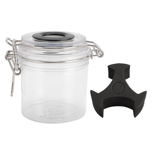 200ml Glue Storage Container for Eyelash Extension Temp Humidity Display Sealed Leak Proof Transparent Eyelash Glue Storage Jar