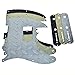 KAISH Diamond Plate 8-Hole Tele Humbucker Pickguard with Metal Diamond Plate Control Plate and Screws for American/Mexican FD Telecaster Black