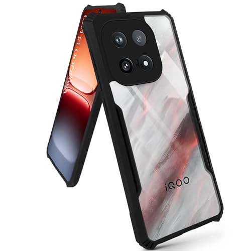 Image of Jkobi Hybrid Back Cover Case for Vivo iQOO 15 5G (Shockproof with Polycarbonate Clear Panel | Professional Black)
