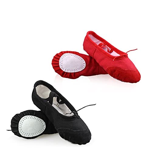 Ballet Shoes Yoga for Dancing Ballet Canvas Dance Shoes Girls Canvas Ballet Slippers Flats,White-26 EU3