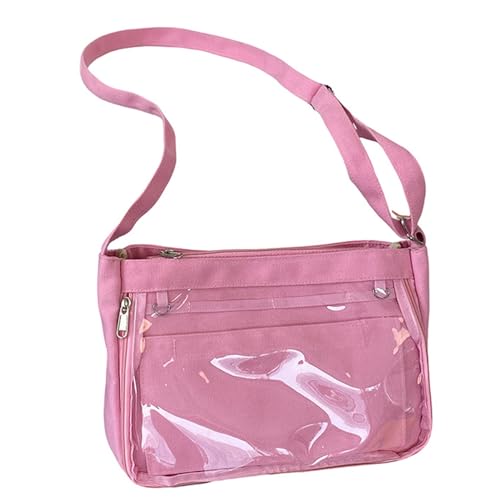 Sac à bandoulière japonais en toile transparente et grande capacité