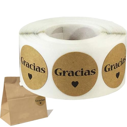 Gracias pegatinas por empaque, pegatinas de agradecimiento en español - Etiqueta española Gracias Pegatina Pequeña empresa Embalaje Pegatinas de caja | Pegatinas de sellado de etiquetas adhesivas