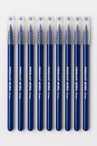 Buro Ballpoint Pens, Medium Nib (1.0mm), Blue Ink, Everyday Biro Pens, Pack of 10
