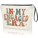 Creakraft IN MY ENGAGED ERA Makeup Bag Bridal Shower Gift Engaged Bachelorette Bride Stuff TS Fans Inspiration Merch Travel Cosmetic Zipper Bag