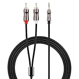 3.5mm to RCA Cable for Alexa Dot, Show 5, Amplifiers, Home Theater, Speaker, Receiver, Stereo System, 2-Male Phono Splitter Audio Cord 6.6ft