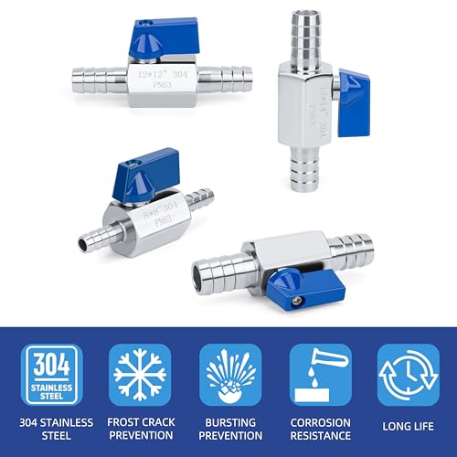 PEX Ball Valve - 3/8", 304 Stainless Steel Double Barbed Ball Valve, High Temperature & Pressure Resistance, Corrosion-Proof for Water, Oil, Gas, Industrial/Home Plumbing & Irrigation Systems 10*10mm by SYWUWV - Used condition - Image 2