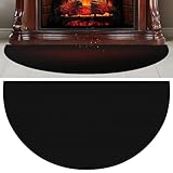 Aulock 32'' x 60'' Upgraded Thickened Fireplace Mat, Half Round Fire Resistant Mat, Fireproof Rug Retardant Hearth Pad for Fireplace Wood Stove, Protect Floor from Sparks Embers Indoor Outdoor