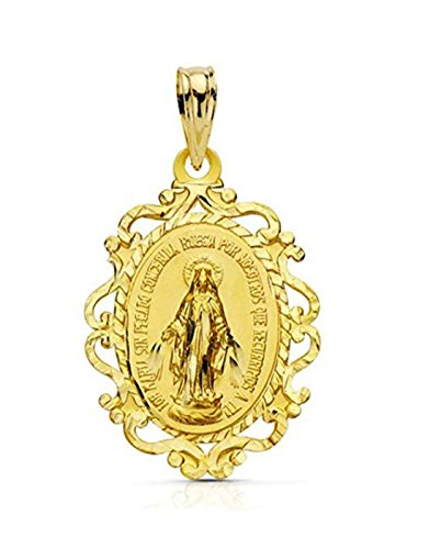 Médaille Virgen Milagrosa or 18 carats Sebaoth symbole de protection spirituelle
