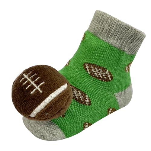 PUPPET Baby Boy Rattle Socks for 0-6 Months Sports Set Baseball Rugby Basketball4