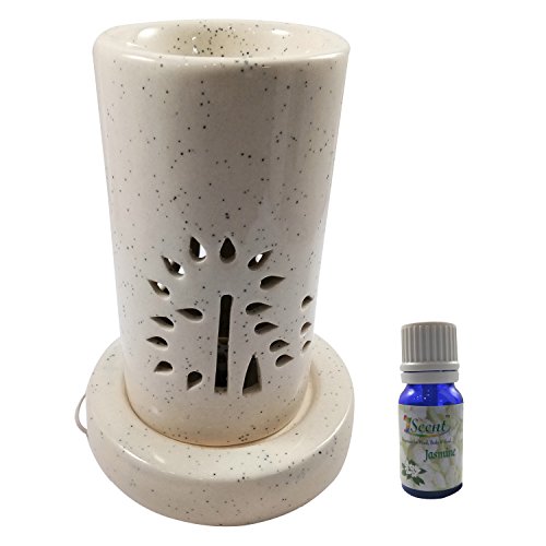 India Meets India Handicraft Ceramic Essential Oil Diffuser and 10ml Sandal Wood Essential Oil Aroma Diffuser Aromatherapy Diffusers, Best Gifting, Made by Awarded Indian Artisan