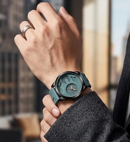 Image of CERO Men's Quartz Watch | Prime Collection Dual Dial | Silicone Strap | Analogue | Sporty Style