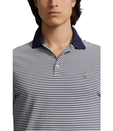 Image of POLO RALPH LAUREN Men's Custom Slim Fit Striped Soft Cotton Polo Shirt