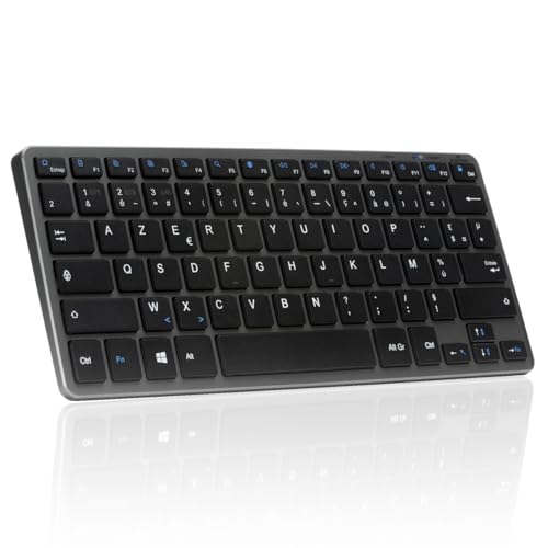 Bluestork - Clavier sans Fil Bluetooth, Mini Clavier Azerty Français, Clavier Léger Silencieux, Clavier Bluetooth 90h D'autonomie, Rechargeable USB C, 14...
