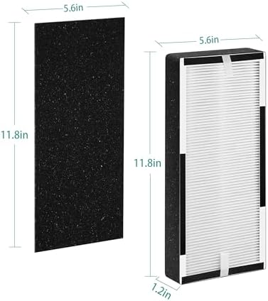 HP100 Filter Replacement Compatible with Hunter HP100 HT100 Air Purifier, H-HF100-VP H-PF100 30617 30601, 1 Efficient Filter + 4 Carbon Pre-Filters, Part# H-HF100 - Thumbnail 2