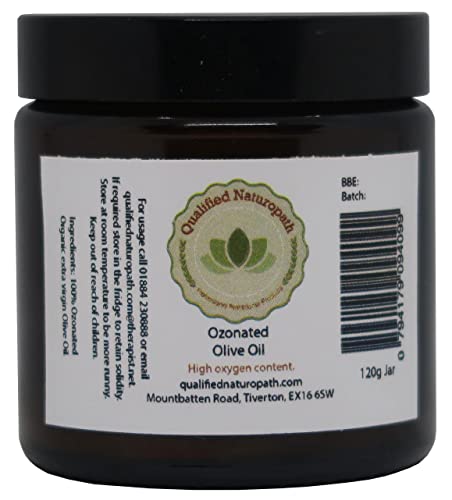 Ozonated Olive Oil (Organic, Cold Pressed) - 120g (3.3 fl oz) – in Glass Jar