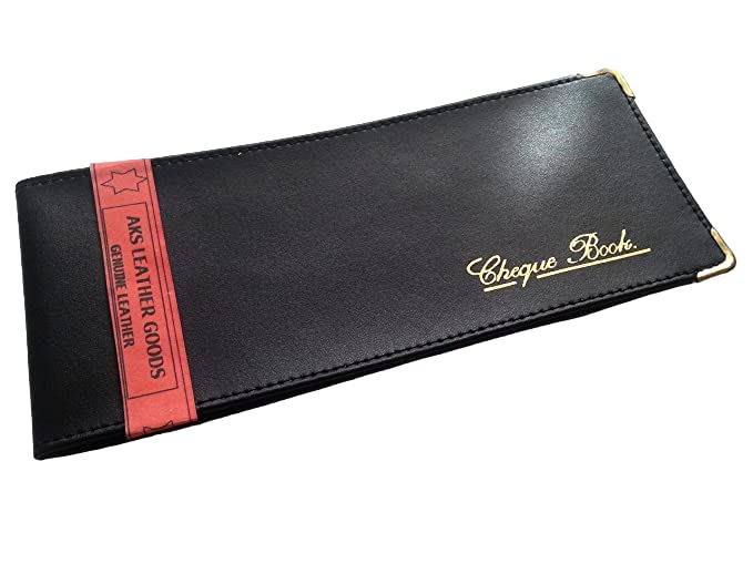 Black Folding Leather StyleCheque Book Holder/Leather Style Cheque Book Cover