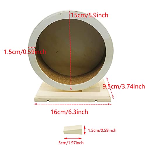 Allazone Hamster Wooden Running Wheel, Wooden Small Pets Exercise Wheel, Running Spinner Wheel Play Toy for Rat Gerbil Mice Chinchillas Hedgehogs Guinea Pigs, S by Allazone - Image 2