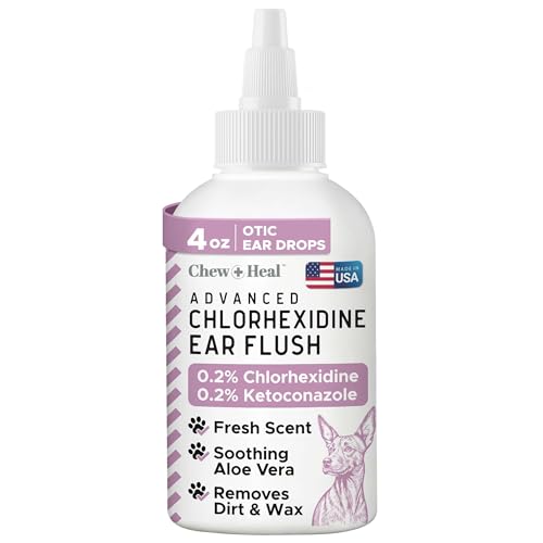 Chew + Heal Labs Dog Ear Cleaner - OTIC Medicated Dog Ear Buildup...