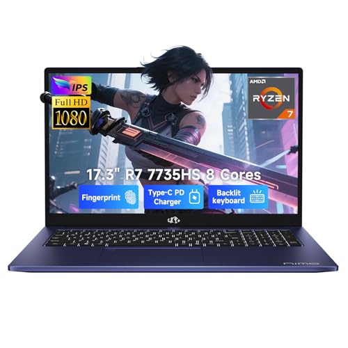 NIMO Laptop 17.3 pulgadas Ryzen 7 7735HS 32GB RAM 1TB SSD miniatura 1