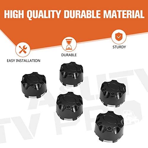 Wheel Center Hub Cap for Polaris Ranger RZR ACE Sportsman，A & UTV PRO Tire Wheel Hub Dust Rim Cap Covers for Polaris Ranger RZR ACE Sportsman Accessories, Replace OEM #1521509-521, 5PCS - Thumbnail 2