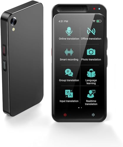 Language Translator Device, Two Way Real-Time Voice Translation in138 Languages, High Accuracy Instant Translation with 3" Touch Screen Supported Voice/Text/Offline/Photo Translation and Chatgpt