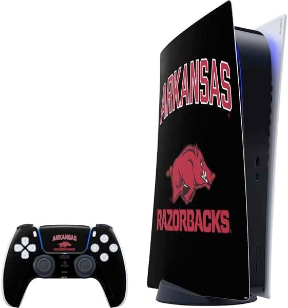 Skinit Decal Gaming Skin Compatible with PS5 Digital Edition Bundle - Officially Licensed University of Arkansas-Fayetteville Razorbacks Design