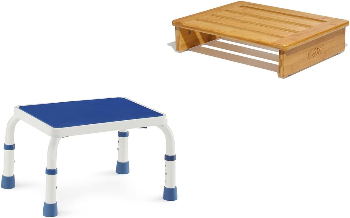 Metal Step Stool for Adults and Elderly Adjustable Step