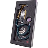 3M Health Care MMM 5807 Littman Classic III Monitoring Stethoscope, Rainbow Finish, Caribbean Blue Tubing, 27' Length