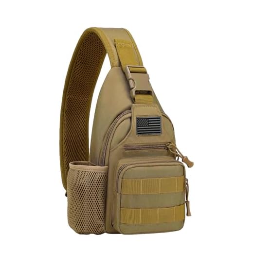 ZHIERNA Mochila tiracolo tática com suporte para garrafa de água, bolsas de ombro com porta de carregamento USB, Coiote, free size, Bolsa tiracolo tática, bolsa tiracolo Molle Daypack