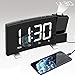 Produktbild Radiowecker Funkuhr Digital Wecker mit Projektion, Nakeey FM Projektionswecker, Tischuhr Ohne Ticken, Reisewecker mit USB-Ladebuchse, Dual-Alarm, 3 Helligkeit, Snooze, Timer, Nachttisch Schlafzimmer
