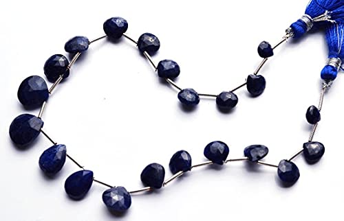 Saphir bleu naturel : perles coeurs facettées régulières pour éliminer les défauts de filetage