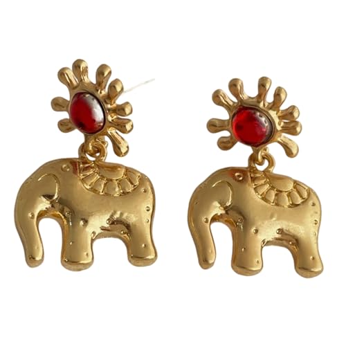 Trendy Elephant Design Earrings Sturdy Alloy Comfort Fit Allergy Resistant FStylish Elephant Ear Studs or Sensitive Skin Trendy 