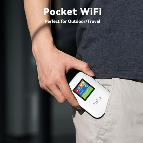 Karbor 4G LTE WiFi Mobile Hotspot, No SIM Card Required No Contract, 10 Connected Devices, Multiple Networks, Portable Internet for Campers, Motorhomes and Travels, 1GB Local Data
